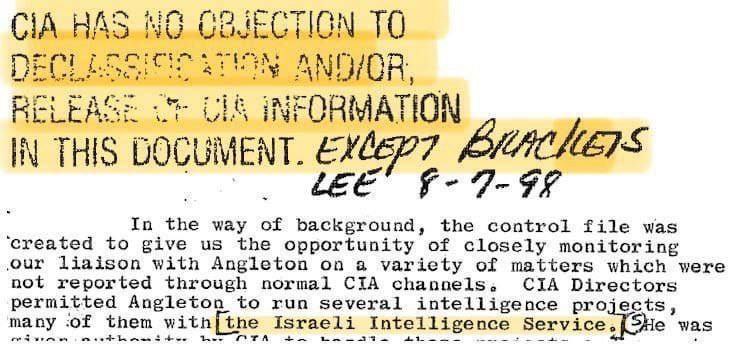 CIA Mossad disclosure
