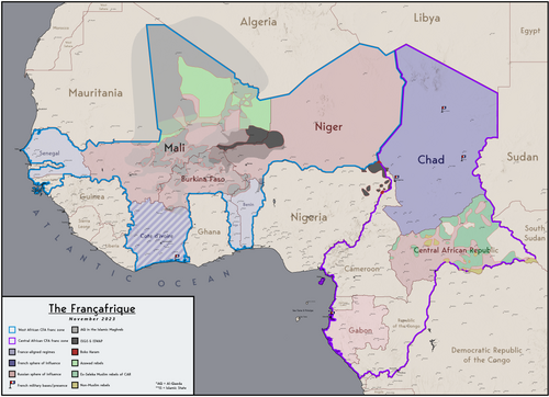 Colonialismo Francafrique map
